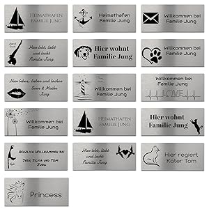 Familienschild, Namensschild, Wohnungsschild, Badschild, Hinweisschild, Warnschild