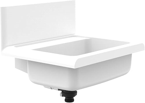 Sanit lineo Ausgussbecken (schlagfester Kunststoff, weiß, Fassungsvermögen 12 l, Überlauf Push-to-Open) 60.012.01.0099 - Cheap-Us