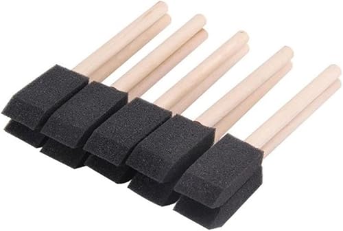 Schwammpinsel, 10 Stück Schaumstoffpinsel Schaumstoffschwammpinsel Schwammpinsel aus Schaumstoff mit Holzgriffen für Acrylmalerei Dekorationslack Färbehandwerk Schaumstoffpinsel - Cheap-Us
