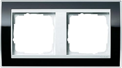 Gira 0212733 Abdeckrahmen 2-Fach Event klar schwarz mit reinweißem Zwischenrahmen - Cheap-Us