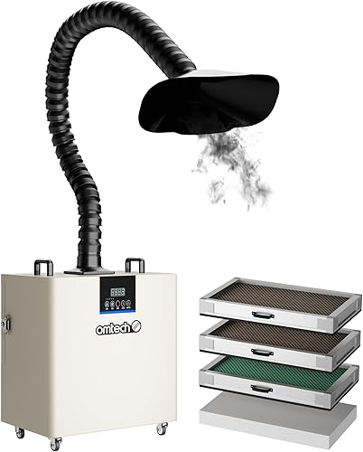 OMTech Rauchabsauger XF18 mit 3-Stufen-Filter Rauchabsorber und -reiniger mit Rädern 80W 180m3/h Löt-Laser-Rauchabsaugung Lötrauchabsaugung für Lasergravierer Markierung Lötstation Schweißarbeiten - Cheap-Us