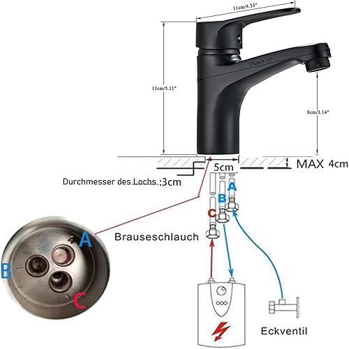 JUNSOTTOR Niederdruck Armatur Bad Schwarz Wasserhahn Bad Waschtischarmatur Einhebel aus Messing Mischbatterie Kurz - Cheap-Us