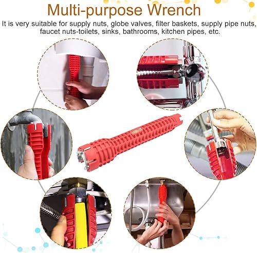 RECHCIGA Waschbecken Installer Schlüssel Spülenschlüssel Sink Faucet Installer Waschbecken Rohrzange Waschbecken Installer Werkzeug Multifunktional Wasserhahn Schlüssel Set für Toiletten Spülbecken - Cheap-Us