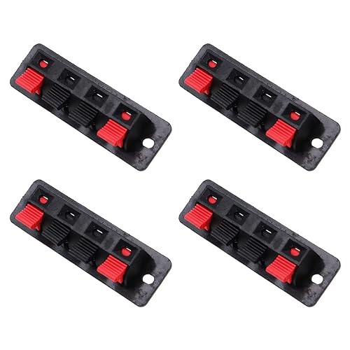 WANGCL 4 Stück 4-Wege-Lautsprecherklemmenverbinder, Klemmleiste, Federklemme, Verbindungsklemme, Testclip, Lautsprecher-Kabelverbinder, Block - Cheap-Us