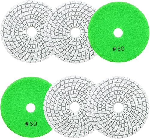 SANLEETEK Nass Diamant Polierpad 100mm 6 Stücke Körnung 400 Polierscheiben für Granit Marmor Kunststein Quarz für Winkelschleifer - Cheap-Us
