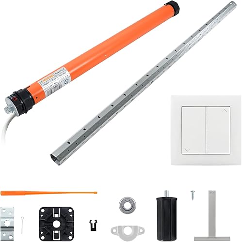 3T-MOTORS Rolladen-Set mit Wippschalter, Einbau-Material und Rollladen-Welle SW40, Rohrmotor, Rolladenantrieb, TÜV geprüft, verschiedene Größen, Set bis 1,10 m - Cheap-Us