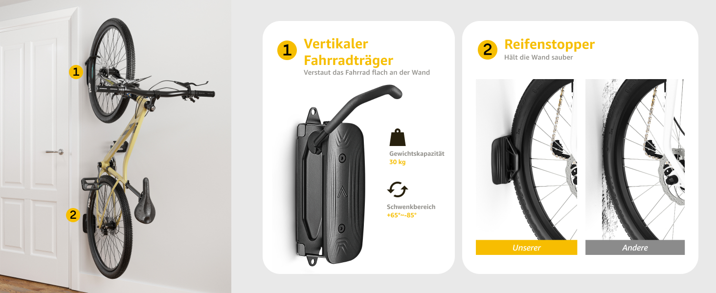 Fahrrad-Wandhalterung