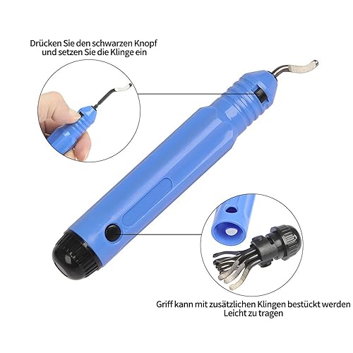 Entgratwerkzeug, Entgrater Werkzeug mit 10 Stück Ersatzklingen und 5 Diamant-Feilen, 360° Universal Handentgrater, für Aluminium Kupfer Kunststoffgrat, 3D Druck - Cheap-Us