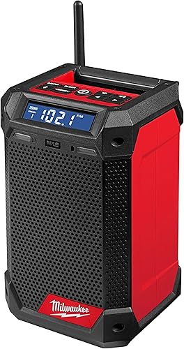 Milwaukee 2951-20 M12 Lithium-Ionen schnurloses Baustellenradio/Bluetooth-Lautsprecher mit integriertem Ladegerät (nur Werkzeug) - Cheap-Us