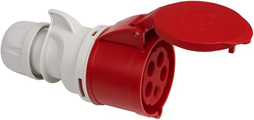 Kopp 182600009 CEE Kupplung, 5-polig, 32 A, 400 V, rot - Cheap-Us