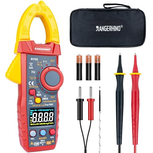 RANGERHINO Digitales Stromzange, 4000 Zähl Zangenamperemeter für AC/DC Strom/Spannung Widerstand Kapazität Frequenz Temperatur Durchgang Diode berührungslose Spannungserkennung - Cheap-Us