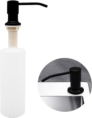 Seifenspender für die Küchenspüle, Edelstahl gebürstet, eingebauter Seifenspender für die Spüle mit 500ml Plastikflasche, Nachfüllung von Oben über den Pumpenkopf, geeignet für die Arbeitsplatte. - Cheap-Us