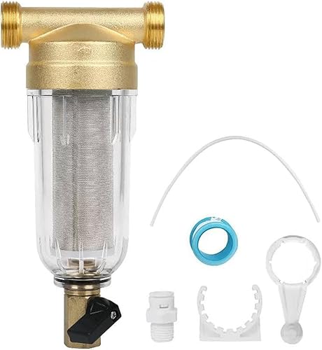 Ausspülbarer Feinfilter, vorfilter, Wasserhahn Wasserfilter Wasser, Vorfilter Sedimentfilter, Spin Down Sediment Wasserfilter, für Brunnenwasserschlauch Sedimentfilter(3/4') - Cheap-Us