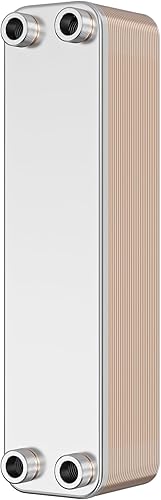 Wiltec Wärmetauscher 30 Platten, max. 330 kW, 22 m³/h 3,33 l je Durchgang, Plattenwärmetauscher aus Edelstahl als Wärmeüberträger - Cheap-Us
