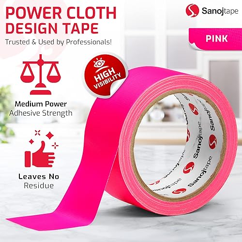 Sanojtape Neon-Fluor-Gewebeband 50mm x 10m Fluoreszierendes Rosa Dekoband - Cheap-Us