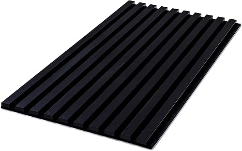 Wohnartig | Wandverkleidung | Lamellenverkleidung | Akustikpaneel | Wandpaneele auf filz | Akustikfilz | Lamellenwand | Lamellen dekor | Schwarz | 270cm Hoch | 45cm Breit | - Cheap-Us
