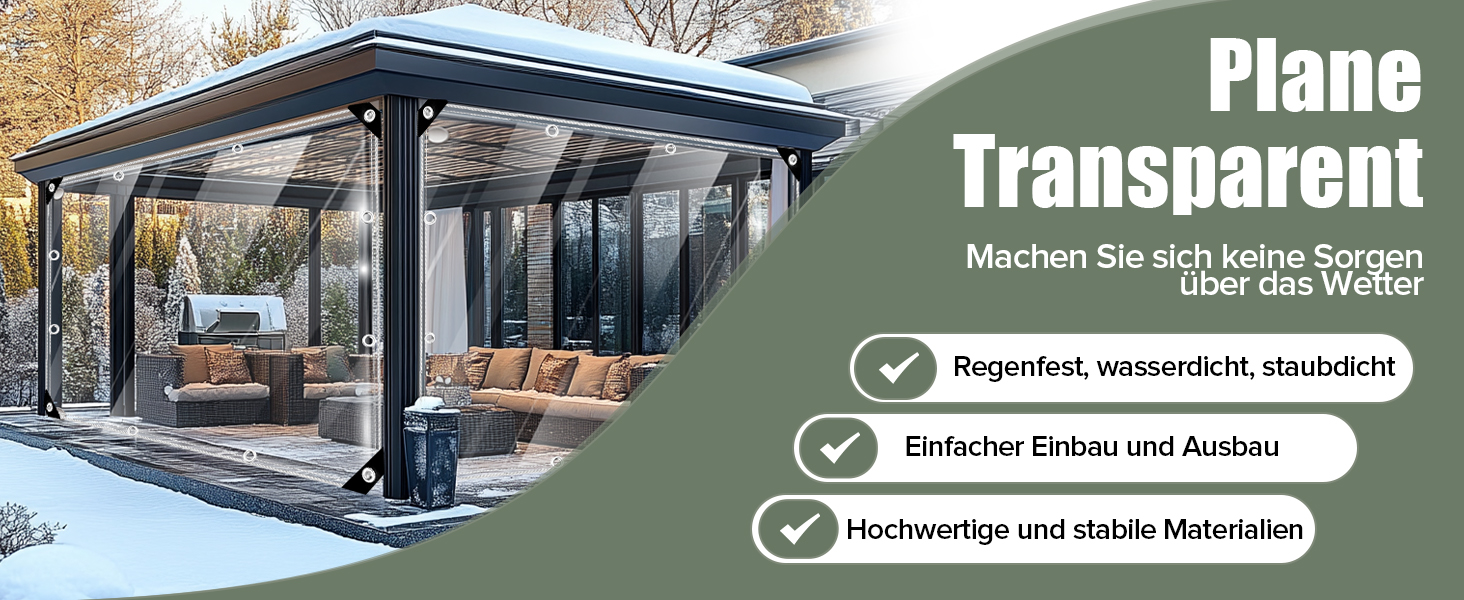 Plane Transparent mit Ösen Nach Maß