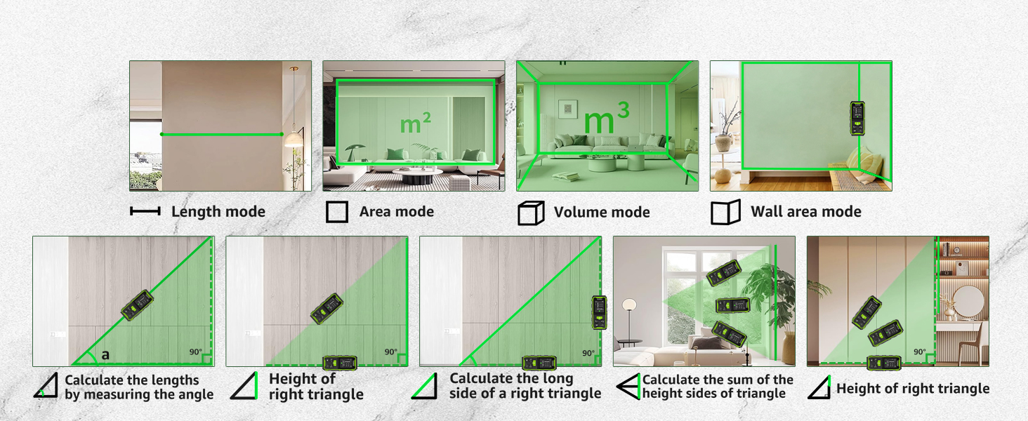 Daul Laser Entfernungsmesser, Huepar 120M Grün Laser Messgerät