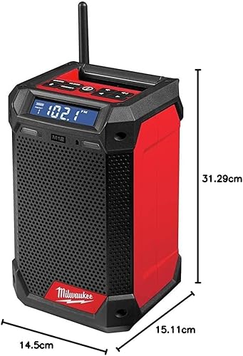 Milwaukee 2951-20 M12 Lithium-Ionen schnurloses Baustellenradio/Bluetooth-Lautsprecher mit integriertem Ladegerät (nur Werkzeug) - Cheap-Us