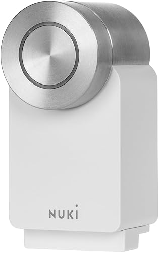 Nuki Smart Lock Pro (4th Generation), Smart Lock mit WiFi & Matter für Fernzugriff, Elektronisches Schloss verwandelt Ihr Smartphone in einen Schlüssel, mit Batterie, Weiß - Cheap-Us