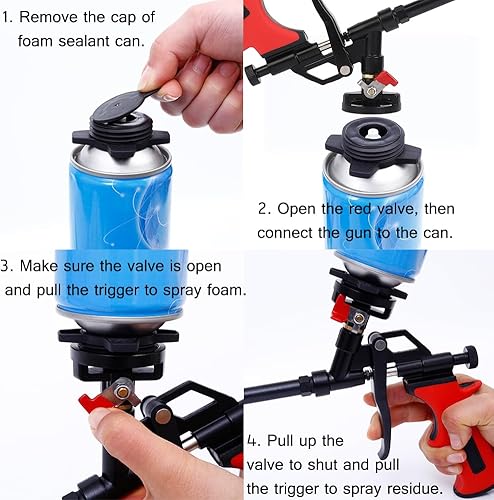 Schaumpistole PU Schaumpistole DAFEIKE Schaumpistole Bauschaum Ausfahren 63cm Sprühschaum Isolierung Pistole Lila - Cheap-Us