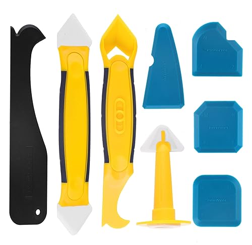 Silikonentferner, silikon fugenwerkzeug,Eokeey Multifunktionale 8 in 1 Profi Silikon Werkzeug Schaber Set mit Dichtung Werkzeug,Dichtmittelelentferner,Caulk Düse für Küche Badezimmer - Cheap-Us