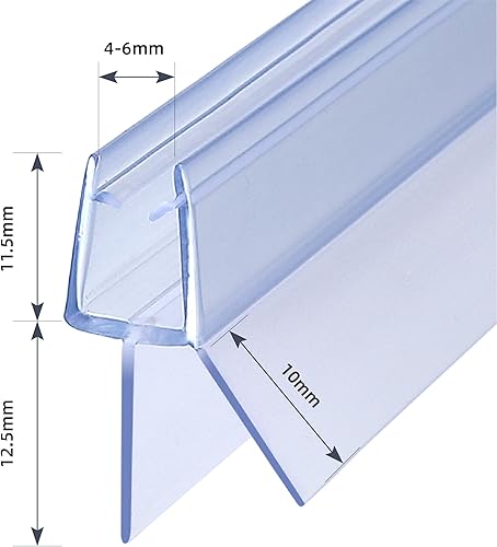 KOOBON Duschdichtung 2 x 100cm Ersatzdichtung 4/5/6mm (länger Lippen 20 mm Anwendbar auf größere Bodenfreiheit) für Duschtüren Badewanne Transparent Dusche Glastür Wasserabweisende Duschdichtungen - Cheap-Us