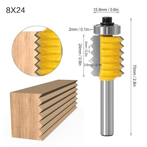 8 Schaft Fräser, Schnurwellen Holzfräser Hartmetall Fräser Fräser Mehrzahn Holzbearbeitungswerkzeug(8 x 41) - Cheap-Us