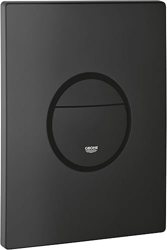 GROHE Nova Cosmopolitan - Abdeckplatte (156x197mm, wassersparend, für 2-Mengen- & Start & Stopp- Betätigung), phantom black, 38765KF0 - Cheap-Us