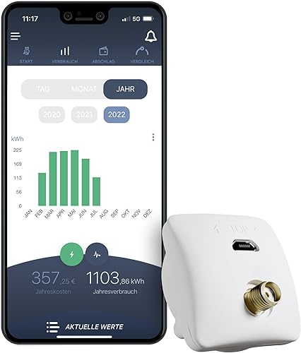 powerfox WLAN Stromzähler Auslesegerät Stromverbrauch Echtzeit per App | Ausleseadapter SmartMeter | Energiemanagement | Einspeisung PV Anlage Balkonkraftwerk | Energiemonitor poweropti PA201901 (LED) - Cheap-Us
