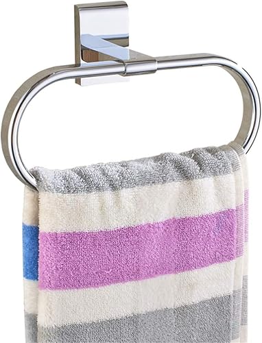Flybath Oval Handtuchring Messing Poliertes Chrom Handtuchhalter Stilvolle Wandmontage - Cheap-Us
