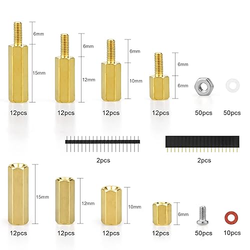 486Stk M2.5 Abstandshalter Hex Distanzhülsen PCB Board/Platinen Männlich Weiblich Gewinde Abstandsbolzen Schrauben Muttern Messing Hex Schraubenmutter Sortiment Kit für Platine Raspberry Pi Mainboard - Cheap-Us