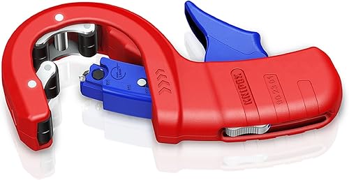 KNIPEX Rohrabschneider DP50 Rohrschneider für Kunststoff-Abflussrohre mit Kunststoff überzogen 202 mm 90 23 01 BK - Cheap-Us