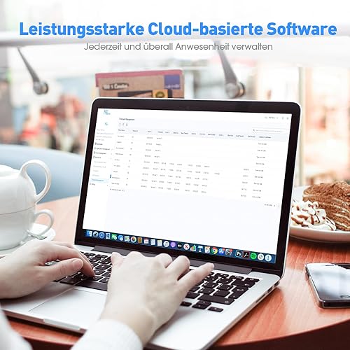 NGTeco Cloud-zeiterfassung für kleinbetriebe, 2,4-GHz-WLAN-Zeitkartenmaschine für kleine Unternehmen mit Software und App für iOS/Android, inklusive 5 RFID-Karten, Keine monatlichen Gebühren - Cheap-Us