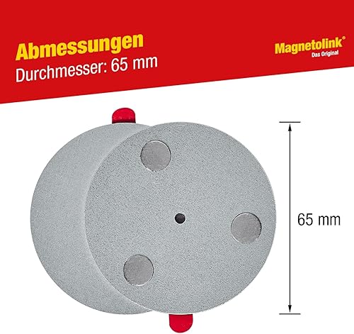 Magnetolink, Magnetbefestigungsset für Rauchmelder, Werkzeugfreie Montage mit 3M-Klebepads, Magnethalterung zur sicheren Befestigung ohne Bohren für alle Rauchwarnmelder ab Ø 70 mm - Cheap-Us