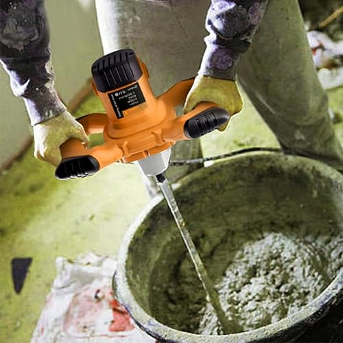 Betonmischer/MöRtelrüHrer, 2100W Elektrischer Tragbarer RüHrwerk MöRtelrüHrer, 6-Gang-Einstellung, RüHrwerk HandrüHrwerk Set Zum Mischen Von Zementschlamm, MöRtel, Farbbeschichtung Und Bohren - Cheap-Us