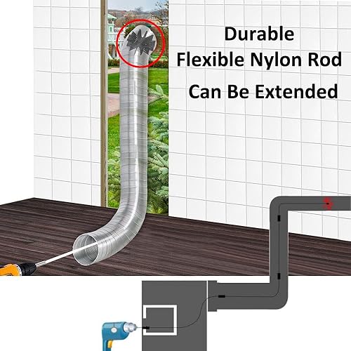 MOCNT Kaminbürste Stange Set Ofenrohrbürste Reinigungsbürste Schornsteinbürste Schornsteinfegerbesen Kaminbesen für Kamin Trockner mit 9 flexiblen Stangen 1 Bürstenkopf - Cheap-Us