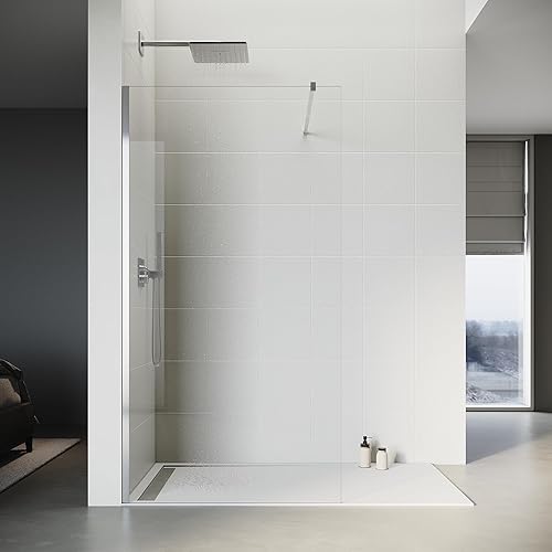 1200x2000mm Walk in Duschwand teilsatiniert Duschabtrennung 8mm ESG Nano Glas - Cheap-Us