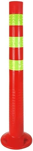 Sperrpfosten [Höhe-68cm] - Absperrpfosten Kunststoff reflektierend | Absperrung mit Standfuß [Befestigung mit Schrauben] | Absperrständer | Park Pfosten Farbe Rot | Leitpfosten | Poller - Cheap-Us