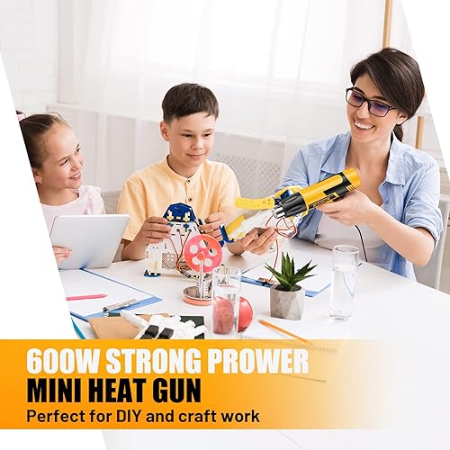 SEEKONE Mini Heißluftfön, 600W Dual Temperatur Heißluftpistole 300℃ & 500℃, mit Überlastungsschutz und Keramik-Heizkern zum Basteln, Prägen, Entlacken, Schrumpfen und Schrumpfschlauch - Cheap-Us