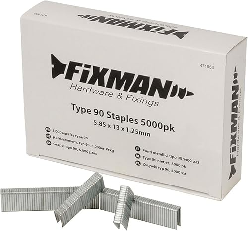 Fixman 471953 Heftklammern Typ 90, 5,85 x 13 x 1,25 mm, 5000 Stück - Cheap-Us