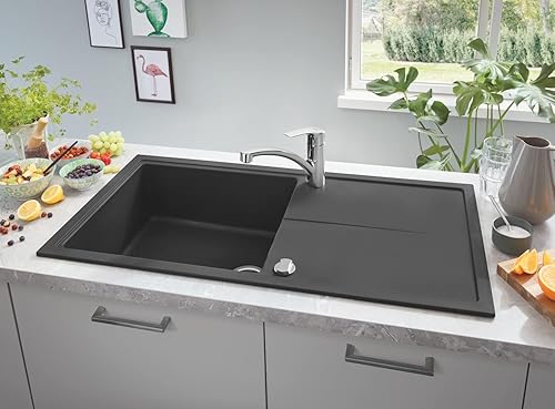GROHE K400 | Kompositspüle mit Abtropffläche | granit schwarz | 31641AP0 - Cheap-Us