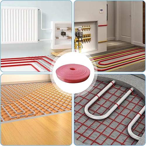 Randdämmstreifen,50mm x 5mm x 10m Randdämmstreifen Selbstklebend, Randdämmstreifen für Ausgleichsmasse Zur Abdichtung Zwischen Fußbodenheizungsplatten und Wänden(Rosa) - Cheap-Us
