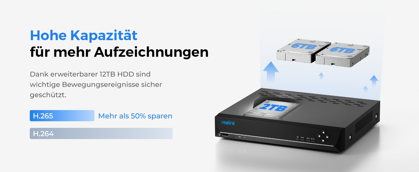Mit dem erweiterbaren Speicher auf bis zu 12 TB HDD sind wichtige Sportereignisse immer geschützt.