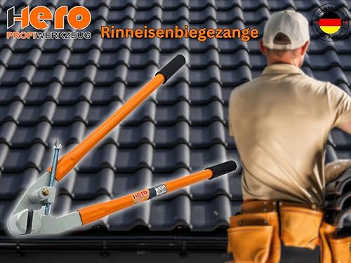 HERO Rinneisenbieger Rinneisenbiegezange 630mm Abbiegezange Rinneisen Biegezange Dachdeckerzange Rinnenhalter Dachrinnenzange Rinneisenzange Rinneisenabbiegezange Profi Dachdecker Spezialzange - Cheap-Us