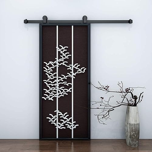 Beschläge für Schiebetür, Schienensatz für Hängetür, komplettes industrielles Set, Schiebetürsystem (183 cm – T-Form – Einzeltür) - Cheap-Us