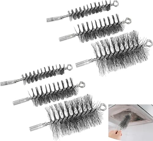 DAJAVE 6 Stück Ofenrohrbürste aus Stahldraht, 30/50/80 mm Rohrbürste, Heizkesselbürste Schornsteinbürste Kaminrohr Rohrbürsten für Reinigen Schornsteinen, Kessel, Pipeline - Cheap-Us