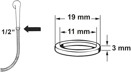 D&DHardware 12 Stück Duschkopf Dichtung enthalten 2 O Ring Filternetz Edelstahl Schlauchdichtung Gummi Scheibe für 1/2 Zoll Dusch Brausekopf - Cheap-Us
