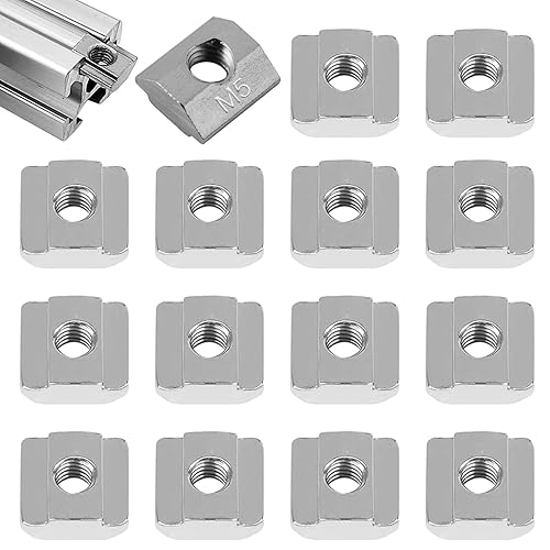 15 Stück T Nutensteine M5, M5 Nutsteine Set T-Nut Kohlenstoffstahl T Nutenstein Set, für Aluminiumprofil-Extrusionsschlitz 20-Serie - Cheap-Us