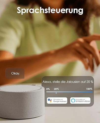 Allevoi Wlan Rolladenschalter mit Prozentfunktion, Smart Rolladen Zeitschaltuhr Sprachsteuerung, Kompatibel mit Alexa/Google Home/Smart Life, Jalousien Rolladensteuerung Benötigt Nullleiter - Cheap-Us